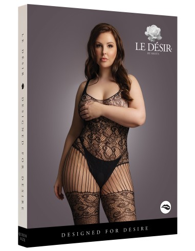 Combinaison motifs floraux Grande Taille Anabella - Noir