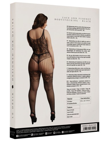 Combinaison motifs floraux Grande Taille Anabella - Noir