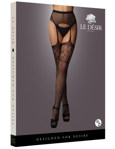 Collant effet porte-jarretelles Noria - Noir