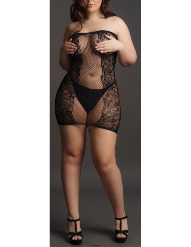 Robe sexy Grande Taille Strapless - Noir
