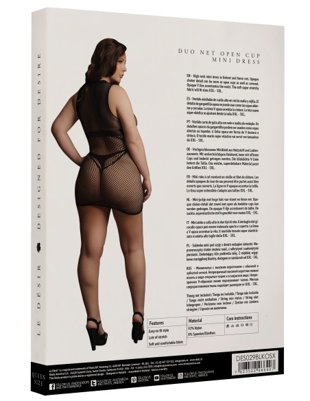 Robe Grande Taille DUO NET OPEN CUP - Noir