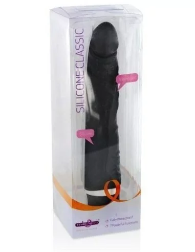 Gode vibrant Slim Silicone 15 x 4 cm Noir