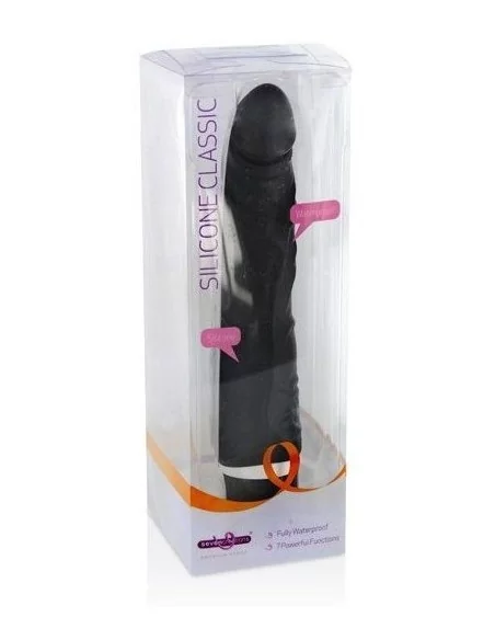 Gode vibrant Slim Silicone 15 x 4 cm Noir