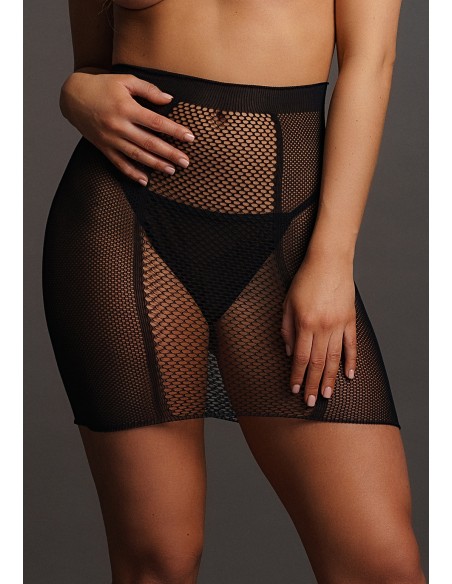 Jupe taille haute résille Thetys - Noir