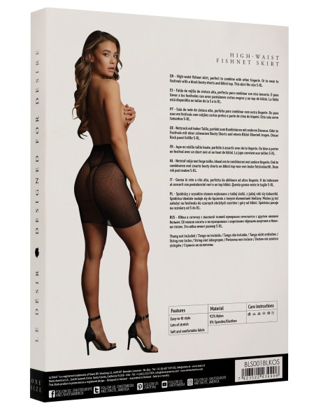 Jupe taille haute résille Thetys - Noir