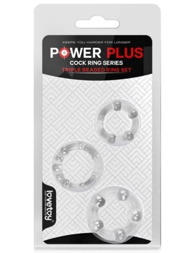 Lot de 3 cockrings Power Plus transparents