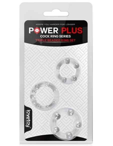 Lot de 3 cockrings Power Plus transparents Lot de 3 cockrings Power Plus transparents
