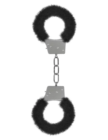 Menottes Fourrure Métalliques Noire Menottes Fourrure Métalliques Noire