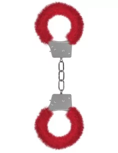 Menottes Fourrure Métalliques Rouge