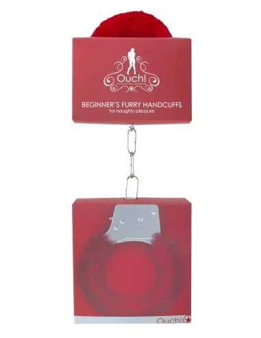 Menottes Fourrure Métalliques Rouge