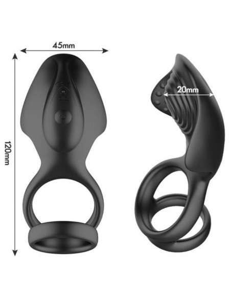 Cockring vibrant Double Delight Noir