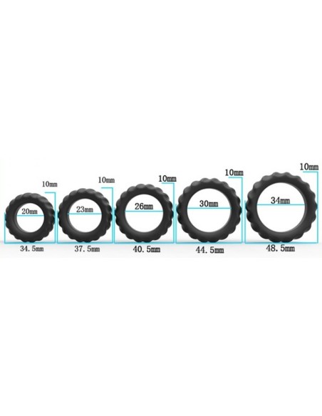 Pack de 5 cockrings Enhance Rings Silicone