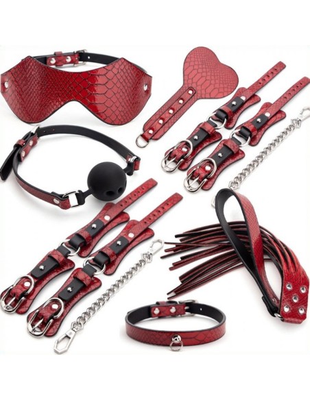 Kit BDSM 7 Pièces Caïman Rouge Kit BDSM 7 Pièces Caïman Rouge
