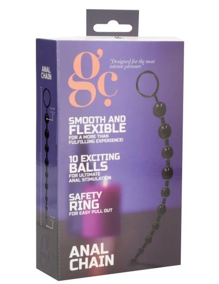 Boules anales Chaîne 26 x 2.3cm Noir Boules anales Chaîne 26 x 2.3cm Noir