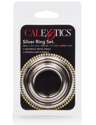 Lot de 3 cockrings en métal Silver Ring 32 à 50mm