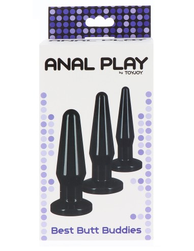 Lot de 3 plugs Best Butt Noirs