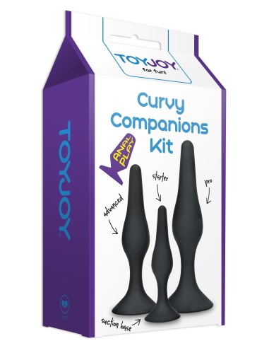 Lot de 3 plugs silicone Curvy Noirs