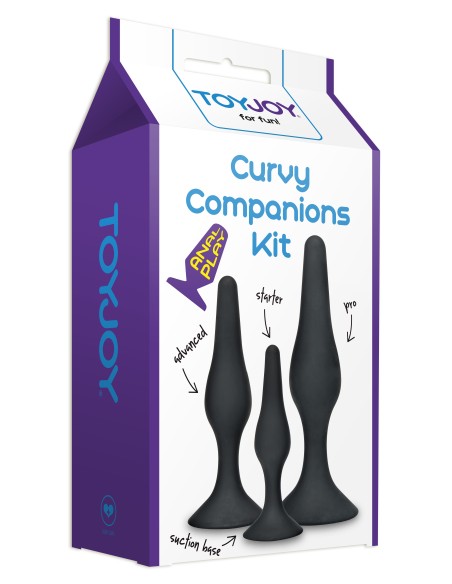 Lot de 3 plugs silicone Curvy Noirs
