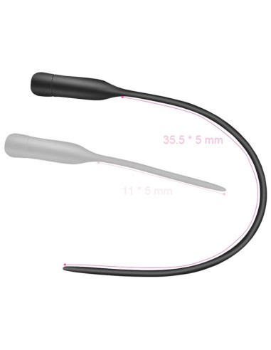 Tige d'urètre vibrante silicone Tigly 35cm - Diamètre 5mm