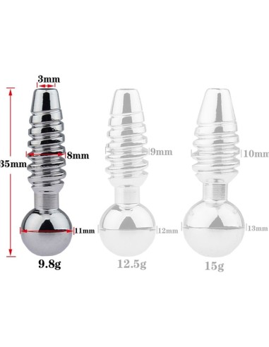 Plug pénis percé Screw 2.5cm - Diamètre 8mm