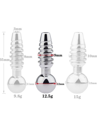 Plug pénis percé Screw M 2.5cm - Diamètre 9mm