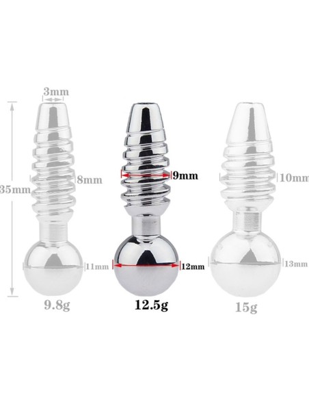 Plug pénis percé Screw M 2.5cm - Diamètre 9mm