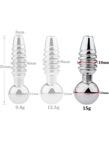 Plug pénis percé Screw L 2.5cm - Diamètre 10mm