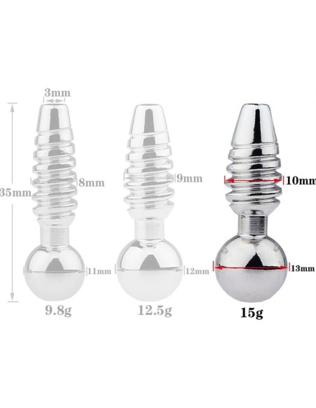 Plug pénis percé Screw L 2.5cm - Diamètre 10mm