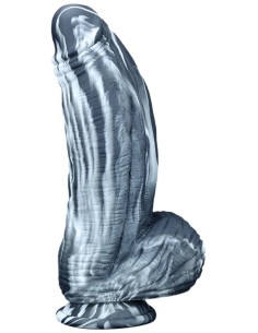 Gode silicone Fat Dick 18 x 6.5cm Noir-Blanc