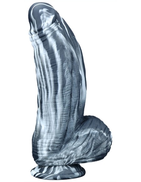Gode silicone Fat Dick 18 x 6.5cm Noir-Blanc