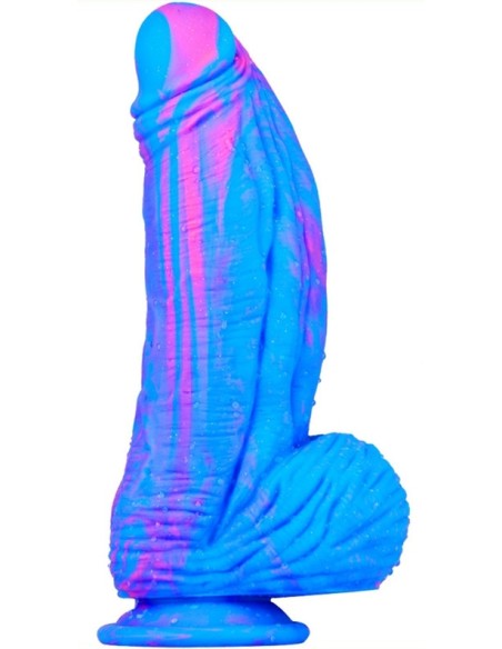 Gode Silicone Fat Dick 18 x 6.5cm Bleu-Rose