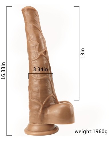 Gode StudHorse 32 x8cm Marron