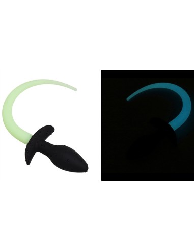 Plug Queue de chien phosphorescente Luminous Puppy 8 x 3.2cm Vert Fluo