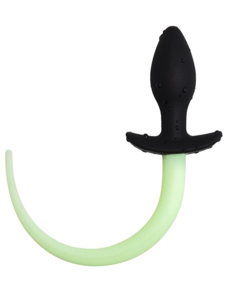Plug Queue de chien phosphorescente Luminous Puppy 8 x 3.2cm Vert Fluo