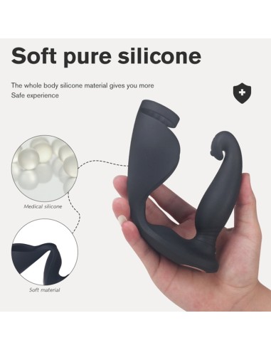 Plug vibrant et Sac à bourses Rapteus 11 x 3cm - Anneau 30mm