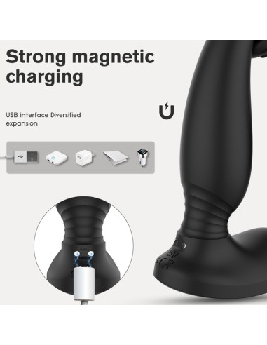 Plug vibrant et Sac à bourses Rapteus 11 x 3cm - Anneau 30mm