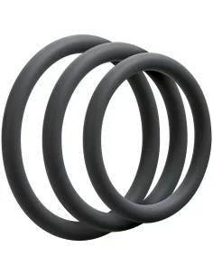 lot de 3 Anneaux Silicone Fins Noirs