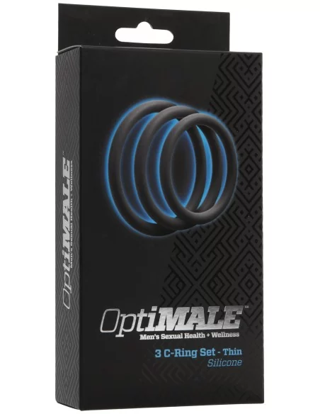 lot de 3 Anneaux Silicone Fins Noirs