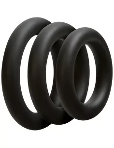Lot de 3 Anneaux Silicone 10mm Noirs