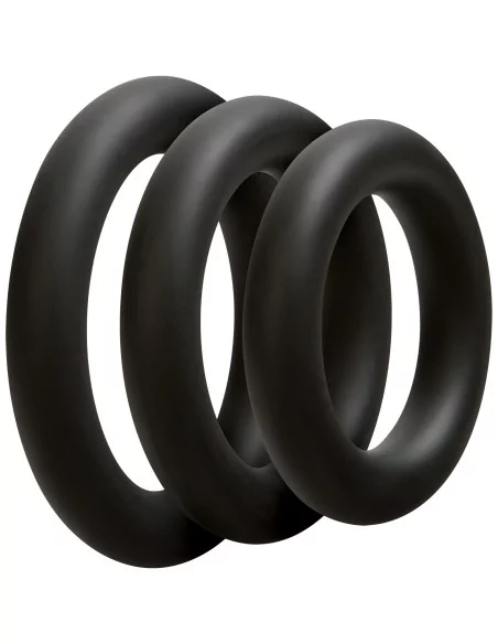 Lot de 3 Anneaux Silicone 10mm Noirs