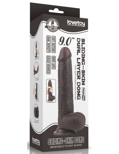 Gode Sliding Skin 17 x 4.2cm Marron