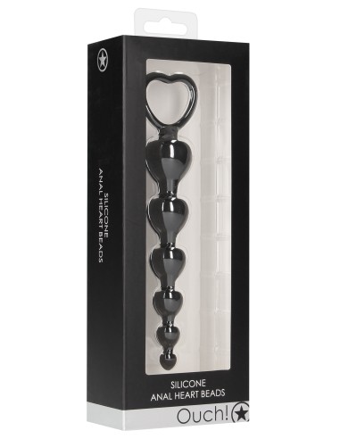 Chapelet silicone Anal Heart 15 x 3.2cm