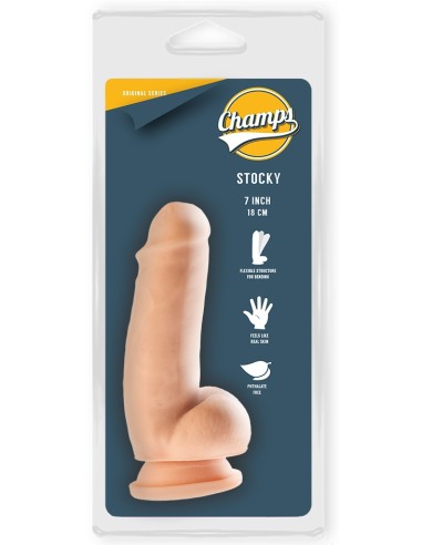 Gode réaliste Stocky Champs 12 x 4.6cm