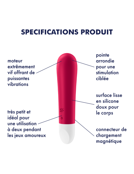 Stimulateur de clitoris Ultra Power Bullet 1 Satisfyer Rouge