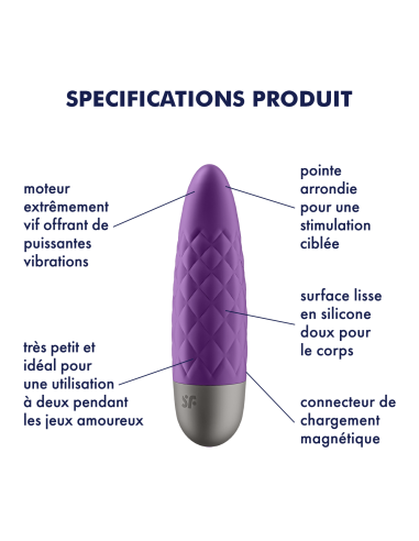 Stimulateur de clitoris Ultra Power Bullet 5 Satisfyer Violet