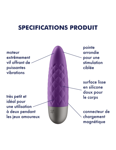 Stimulateur de clitoris Ultra Power Bullet 5 Satisfyer Violet