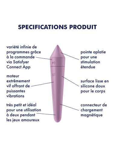 Stimulateur de clitoris Ultra Power Bullet 8 Satisfyer Lilas