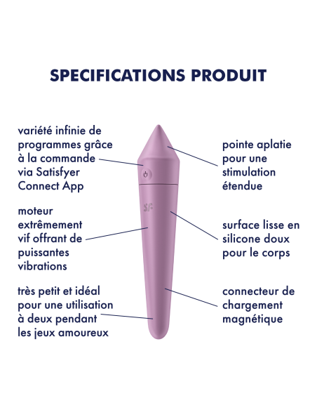 Stimulateur de clitoris Ultra Power Bullet 8 Satisfyer Lilas