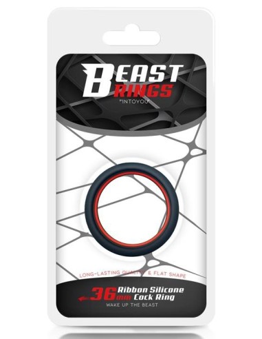 Cockring silicone Beast Rings 36mm Noir-Rouge
