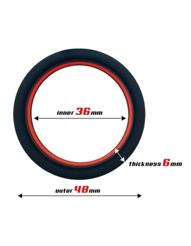 Cockring silicone Beast Rings 36mm Noir-Rouge
